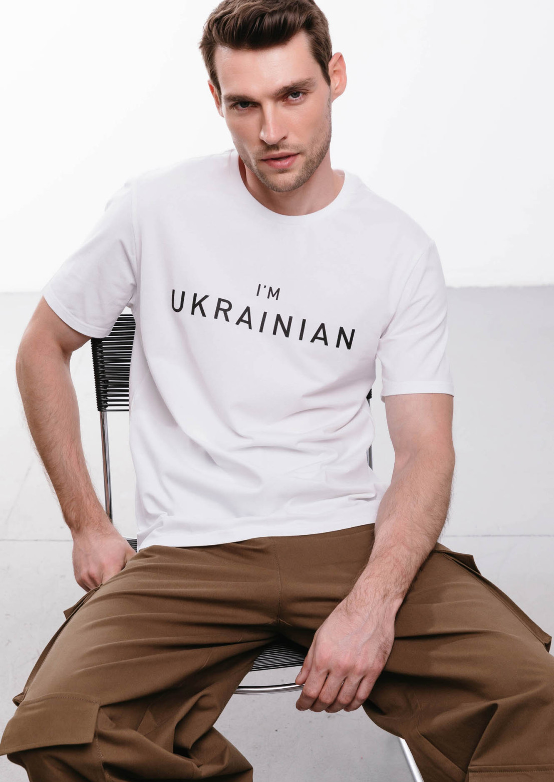 Футболка чоловіча "I'm Ukrainian" біла